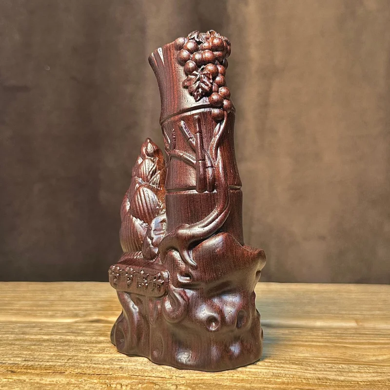 Rosewood Carving Up Ornament Solid Wood Step Up Bamboo Home Living Room Office Gift Decoration