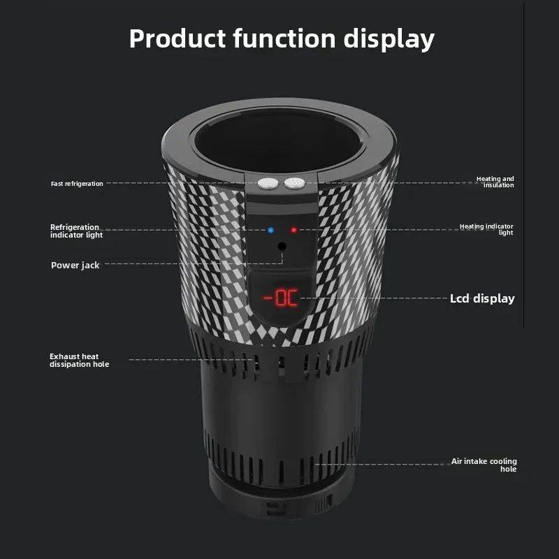 Durable    Car Hot and Cold Cup Portable Refrigeration Cup Quick Cooling Heating Constant Temperature Car Home Dual-purpose