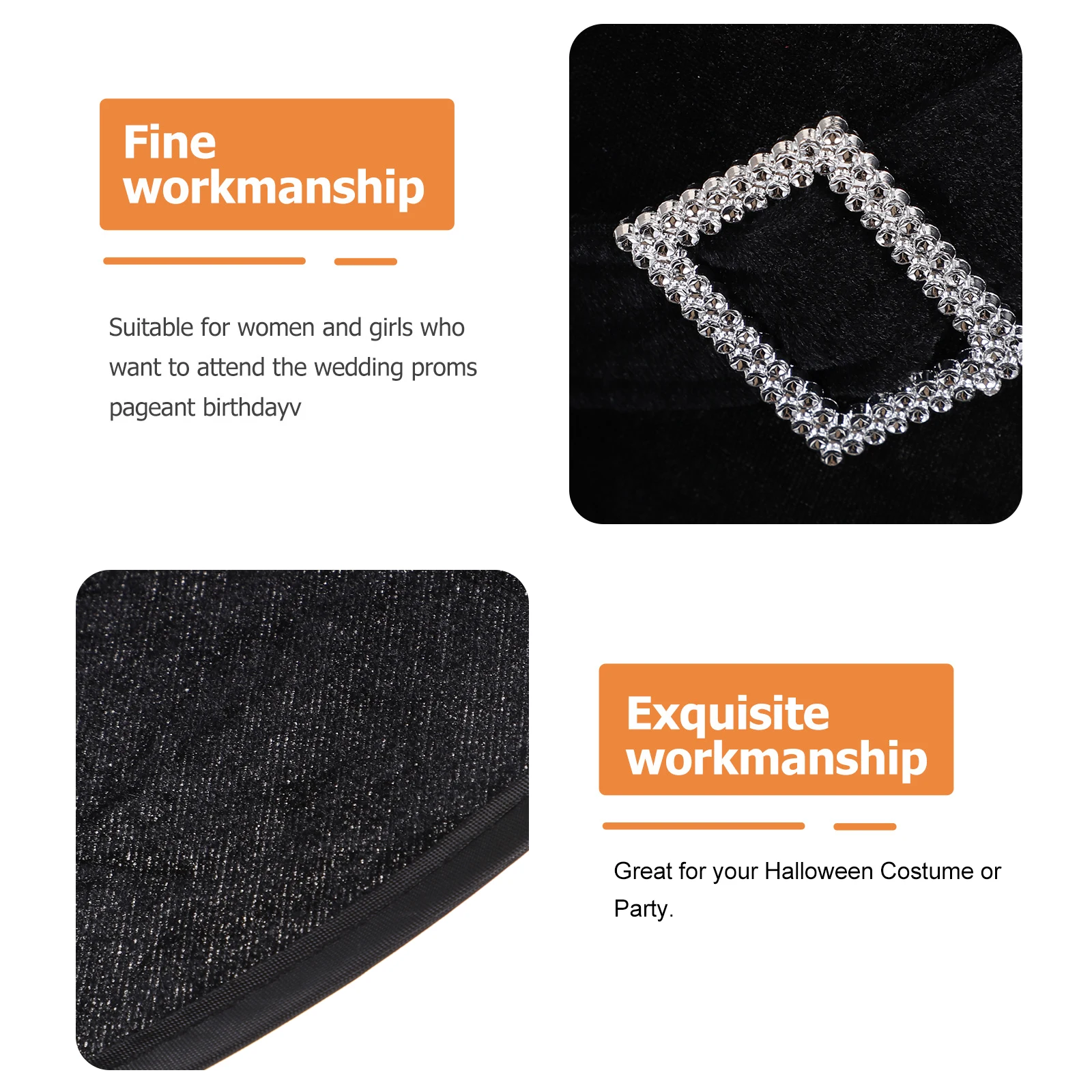 

Black Velour Witch Sorceress Hat 40x38x19cm Halloween Party Costume Accessory Fancy Dress Witch Hat Hallowen Fancy Dress