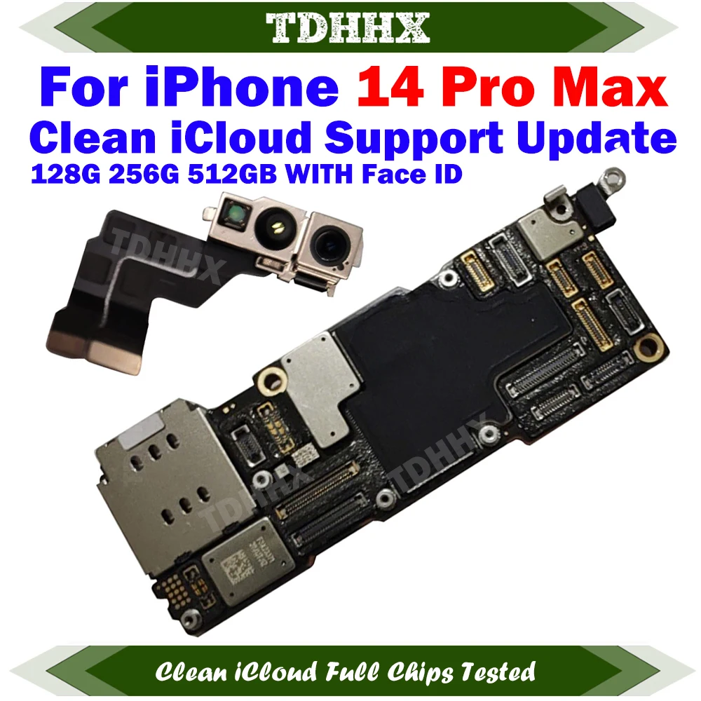 New! Clean iCloud Mainboard For iPhone 14 Pro Max Full Working Motherboard Support iOS Update Logic Board Plate E-SIM / SIM LL/A