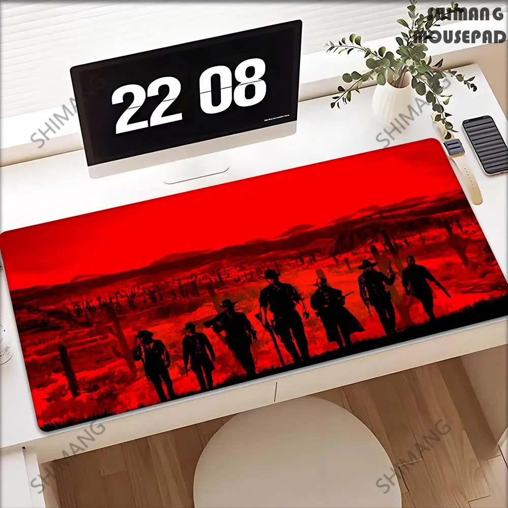 90x40CM Large Gaming Keyboard Mouse Pad Red Dead Redemption 2 Mousepad Computer Gamer Tablet Desk Mat XXL Office Play Mice Mats