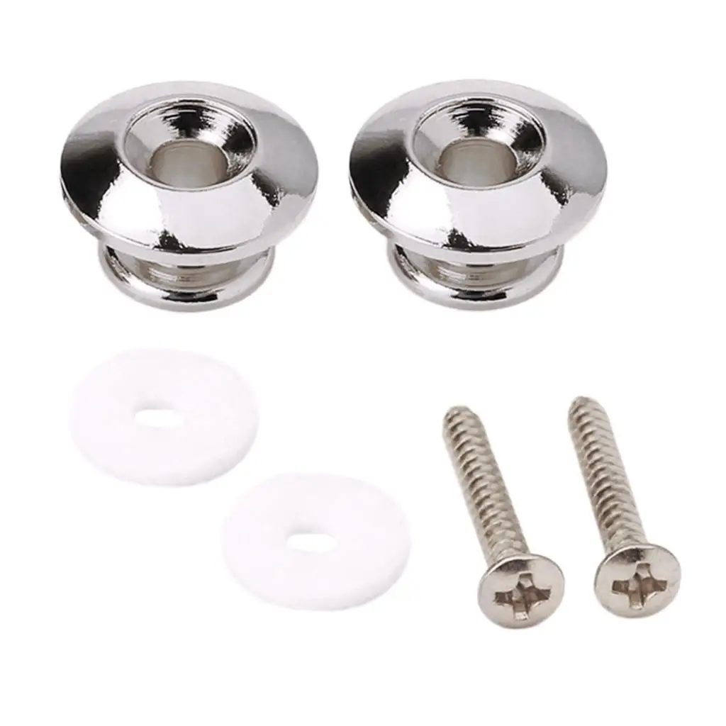 2 Pieces Strap Belt Retainer with Mount Screws Set for Guitars Bass Ukulele