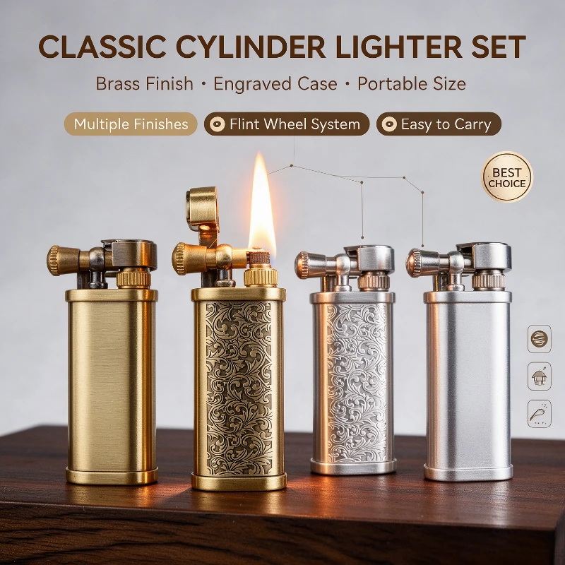 Vintage Tank Grass Flint Lighter, Metal Grinding Wheel Ignition,Cool Retro Style Cigarette Lighter,Creative Handy Smoking Gadget