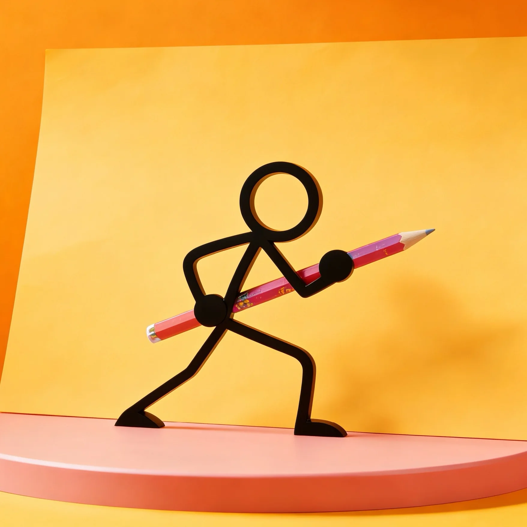 3D printed stick figure warrior pen holder, pencil stand, fun decorative item, surprise gift, trendy figurine model