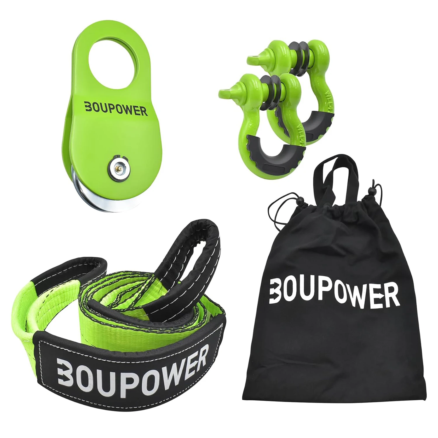 

Комплект для восстановления буксирного троса для бездорожья, включая ремень для экономии деревьев 3 x 8 дюймов, 2 дужки с D-образным кольцом и 10-тонный механизм для восстановления шкива Snatch Block