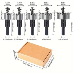 High-speed Hacksaw Tooth Hole Opener Aluminum Plate Iron Plate Punching Hole Natural Color Drill Bit 16-30mm Tool Set