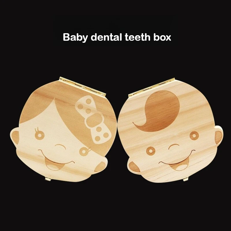 

5 шт. деревянная коробка для детских зубов для мальчиков и девочек, коробка для сбора пупкового шнура для волос, сувенирная коробка для детских зубов