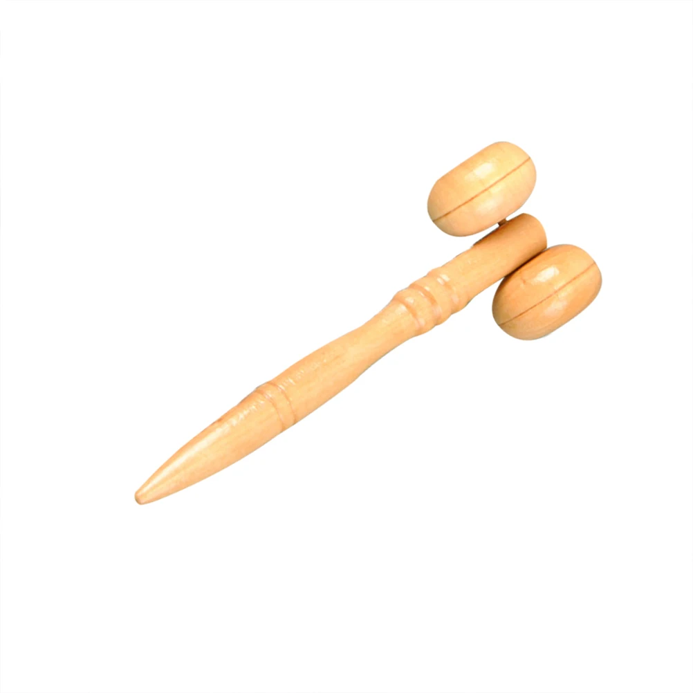 

Natural Wood Face Mini Massager Manual Rolling Beauty Tool for Men Women Unisex Smooth Handle Wooden Massage Roller
