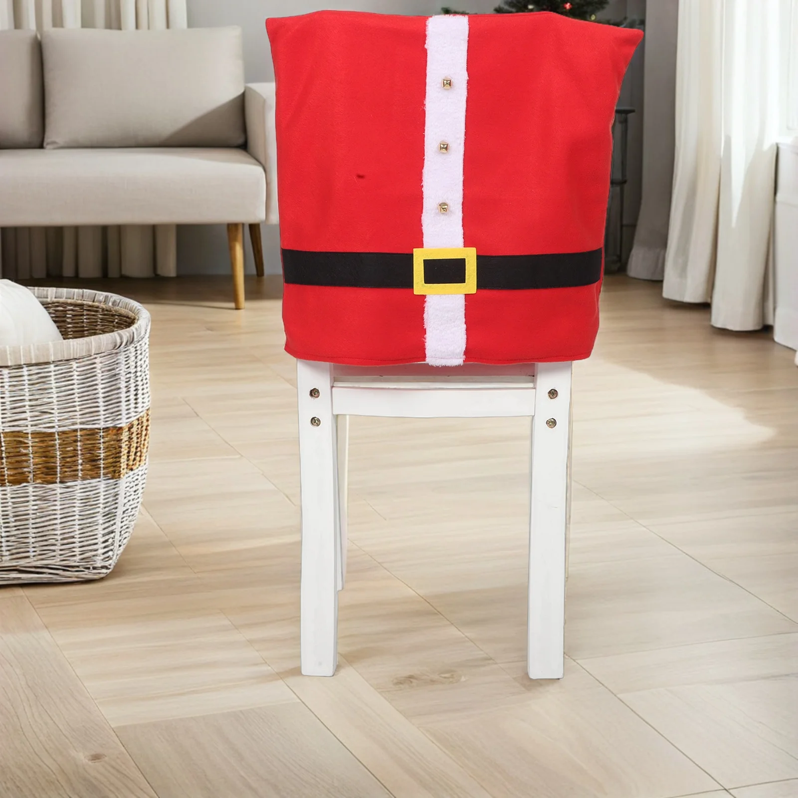 

Christmas Decorative Chair Cover Red Covers Dining Slipcovers Seat for Chairs Back Restaurant Decorations Office Event Armchair