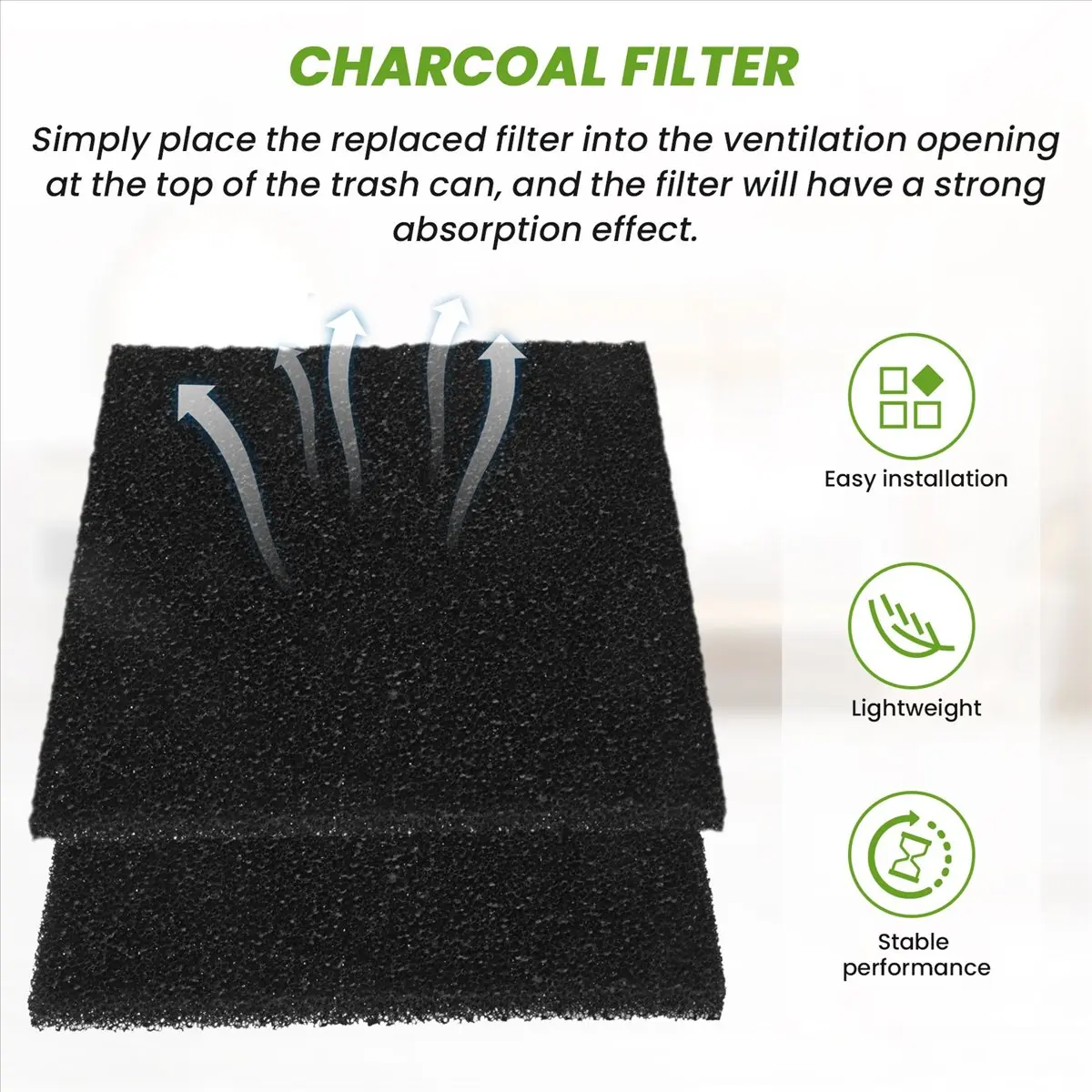 AA14 6 PCS Activated Carbon Filter Cat Litter Box Charcoal Filter Cat Litter Pan Filter Suitable for Cat Litter Box