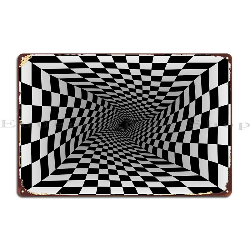 Optical Illusion Vortex 3d Metal Plaque Poster Club Bar Cave Designing Cave Garage Tin Sign Poster