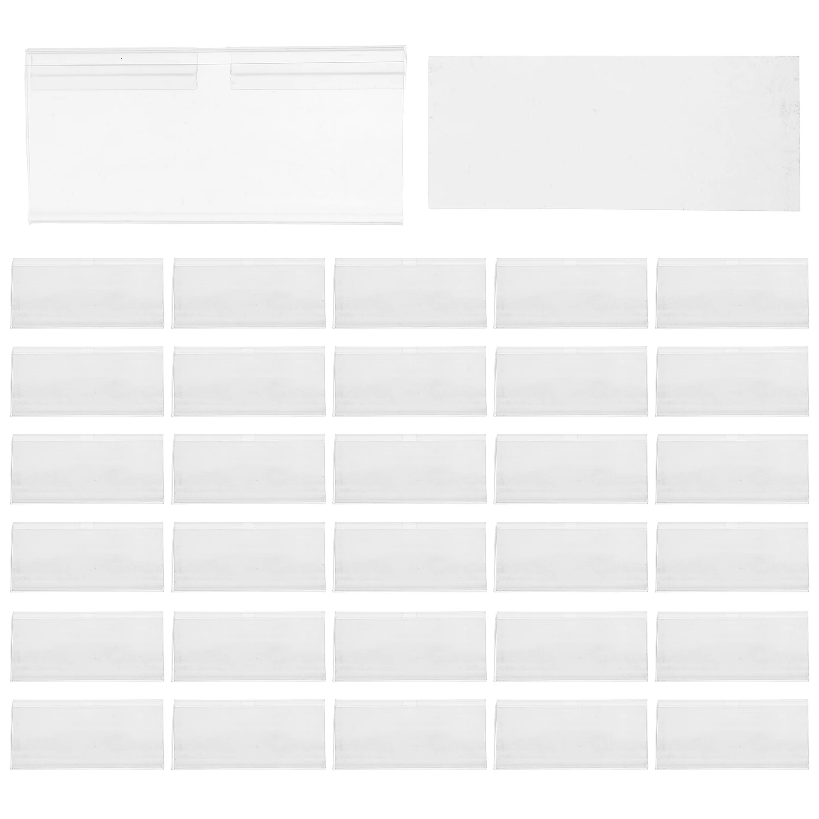 

100 set Plastic Price Tag Holder Transparent Label Holders Retail Shelf Sign Stand Secure Grip Smooth Edges Supermarket