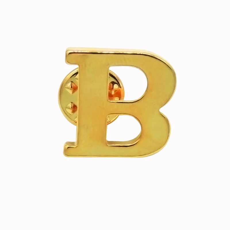 Fashion A-Z Alphabet Brooch Women Men Badges Gold Color Initial Letter Lapel Metal Pins Men's Accessories Jewelry Christmas Gift