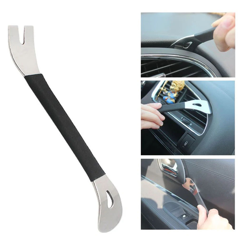 

Stainless Steel Trim Removal Tool Car Trim Puller Pry Bar Dual Ends Pry Tool for Door Panel Audio Terminal Fastener Remover Tool