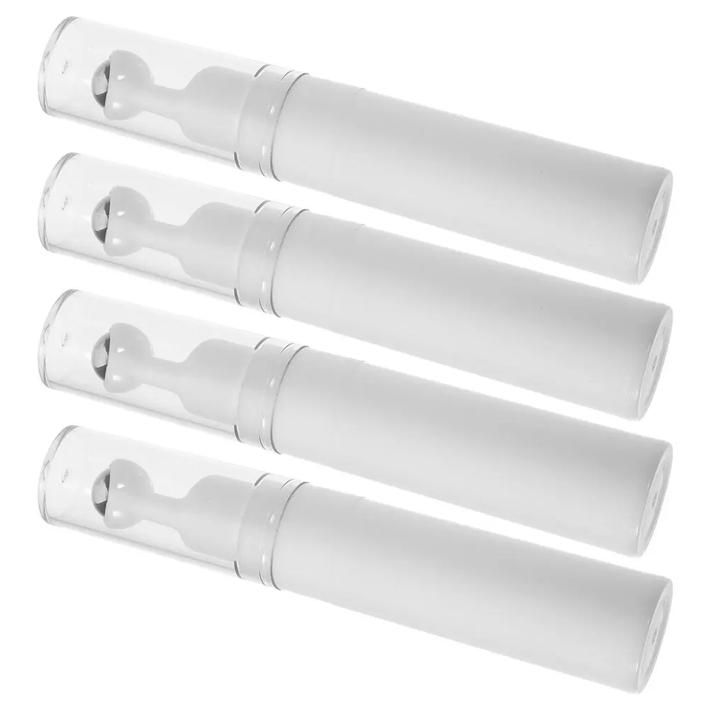 4pcs Empty Refillable Amber Glass Roller Bottle Stainless Steel Ball Eye Massager Portable Travel Size For Essential Oil Perfume