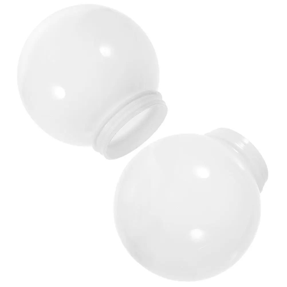 2Pcs Acrylic Globe Lamp Shade Round Ball Lampshade Replacement for Outdoor Garden Patio Ceiling Chandelier Wall Light Fixture