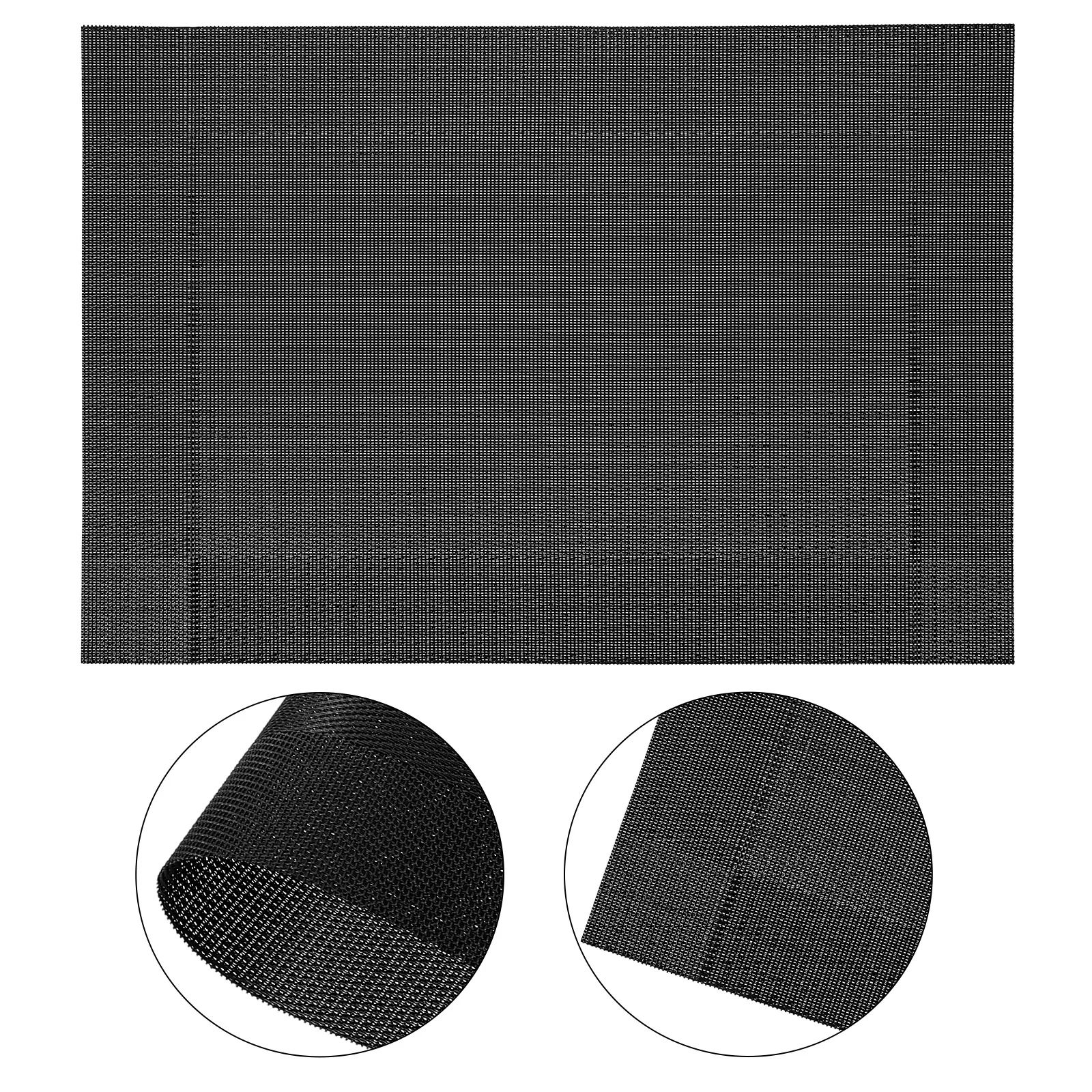 

Woven PVC Placemats Black Dinner Mats Stain Resistant Easy Clean Table Protectors for Indoor Outdoor Dining Decorative Table