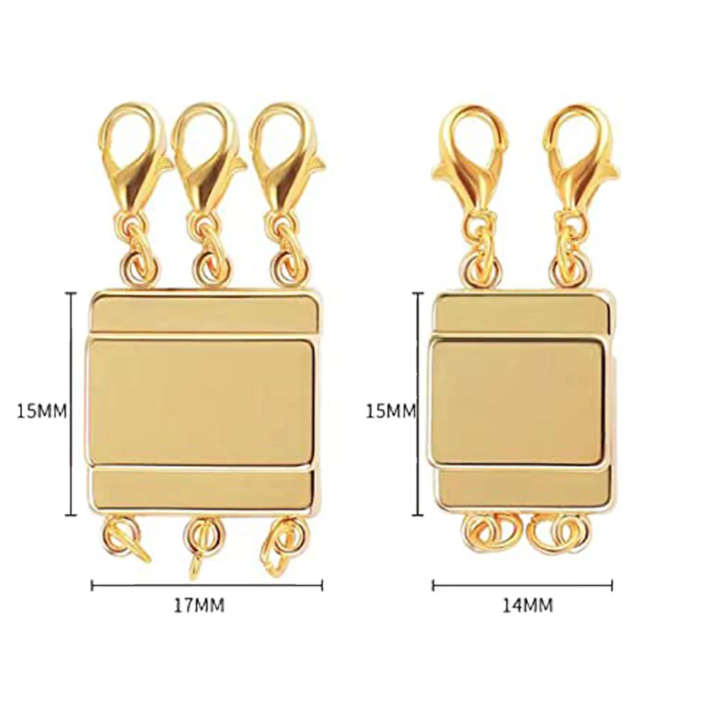 2pcs Layered Necklace Clasp Strong Magnetic Separator Extender for DIY Layering Multiple Strands Bracelet Jewelry Connector Make