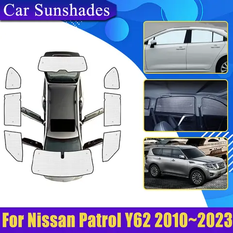 Full Coverage Sunshade For Nissan Patrol Y62 2010 2011~2023 Infiniti QX56 QX80 Sun Shade Car Heat insulation Anti-UV Accessories 10 best sales nissan patrol y62 accessories - №9