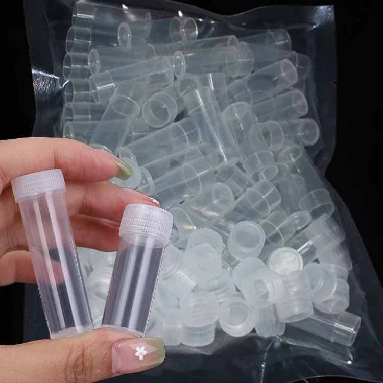 10/100pcs Small Plastic Bottle Sample New Transparent Barrel Vials Liquid Powder Capsule Beads Storage Container Packing Bottles