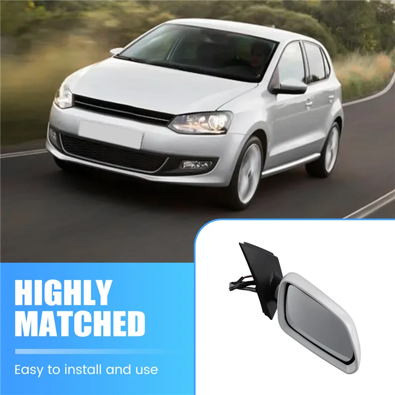 

AB61-Car 6Q1857508P9B9 Rearview Mirror Reflector Door Wing Side Mirror Assembly For VW Polo 2006-2010