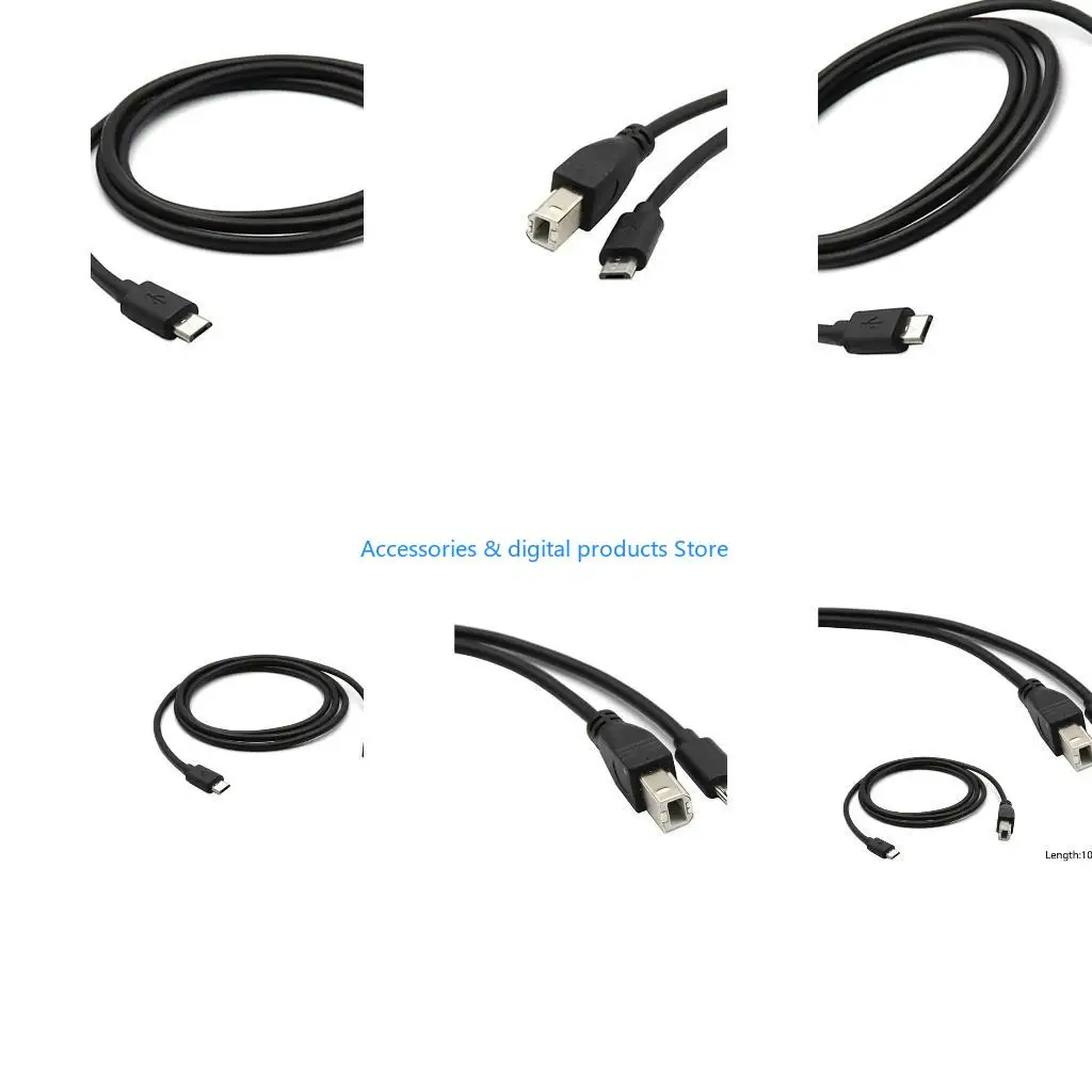 77JD New MicroUSB Male to USB B Type Male Data OTG Cable For Scanner Controller keyboards Printer Connectors