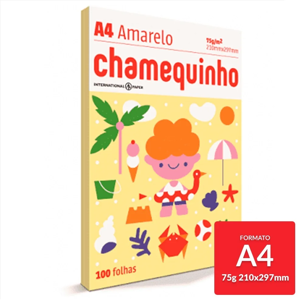 Chamequinho YELLOW 75 g/m A4 Sulfite Paper 21x29,7cm 100 FL