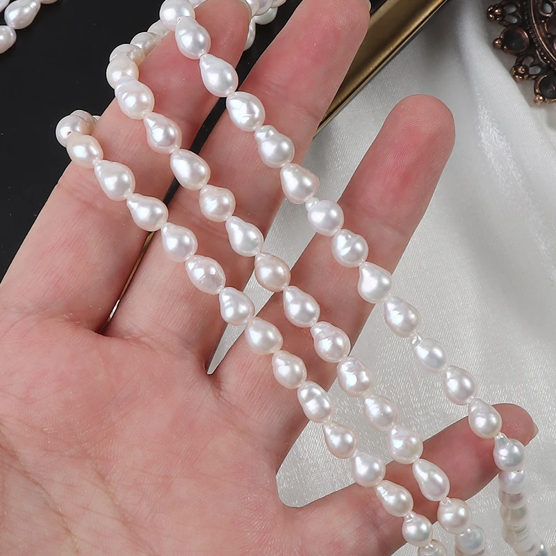 Pink luster 5-6mm teardrop-shaped AK Baroque pearls, natural freshwater irregular DIY handmade jewelry.