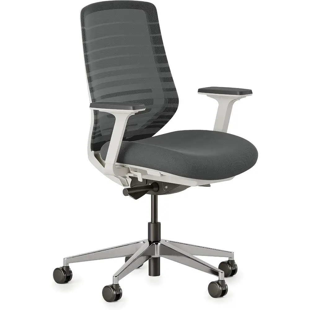 

Ergonomic Mesh Desk Chair with Adjustable Lumbar Support and Smooth-Rolling Wheels - Graphite and White