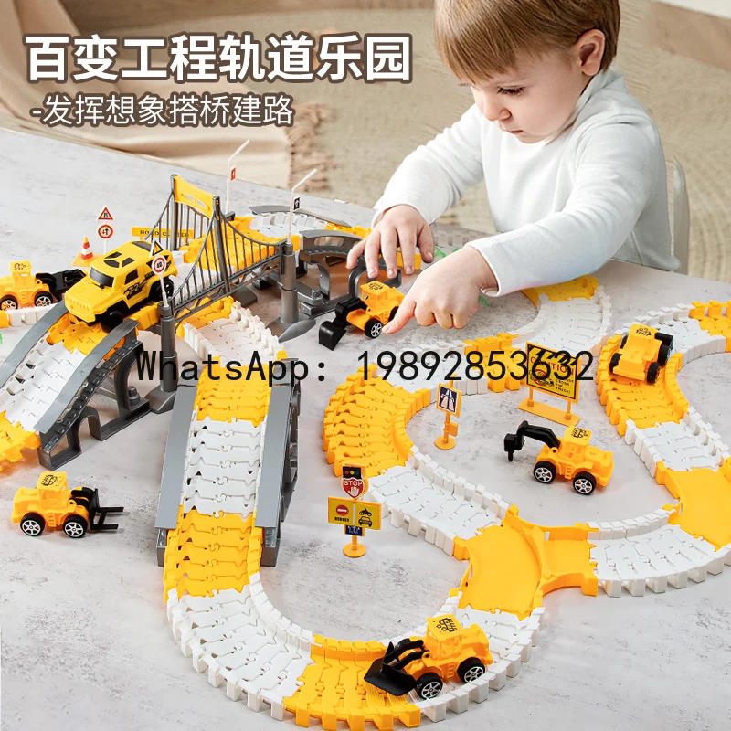 Children's Transformable Track Toy Train Electric Car Educational Toy