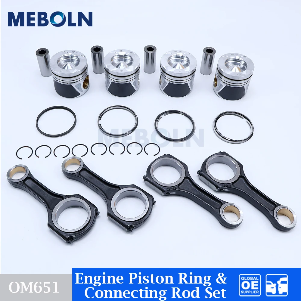 

Engine Piston With Ring Set & Connecting Rod Set For Mercedes Benz OM651 Car Accessories OE A6510300020 A6510301017 A6510301117