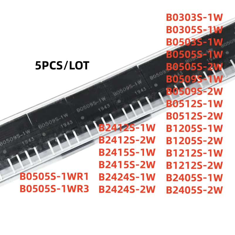5PCS New B0505S B0503S B0509S B0303S B0512S B0305S B1205S B1212S B2405S B2412S B2415S B2424S 1W 1WR3 2W Power Module Isolated DC