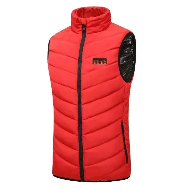 Men's USB Infrared Thermal Jacket, Heating Vest, Smart Heating Clothes, Cold-proof, Thick, Sleeveless, Hiking Coat