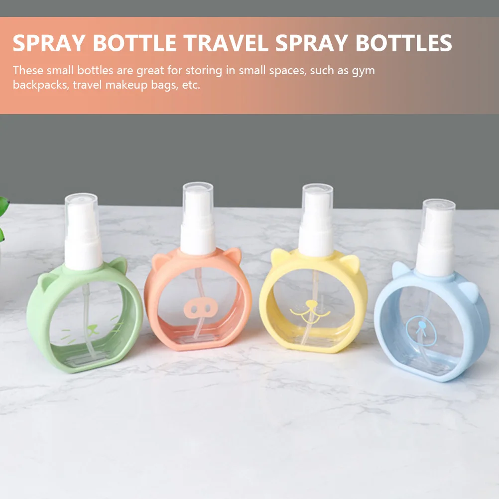 

4pcs Travel Spray Bottle Toiletry Refillable Cute Small Portable Mini Bottles For Hair Perfume Cosmetics Accessories