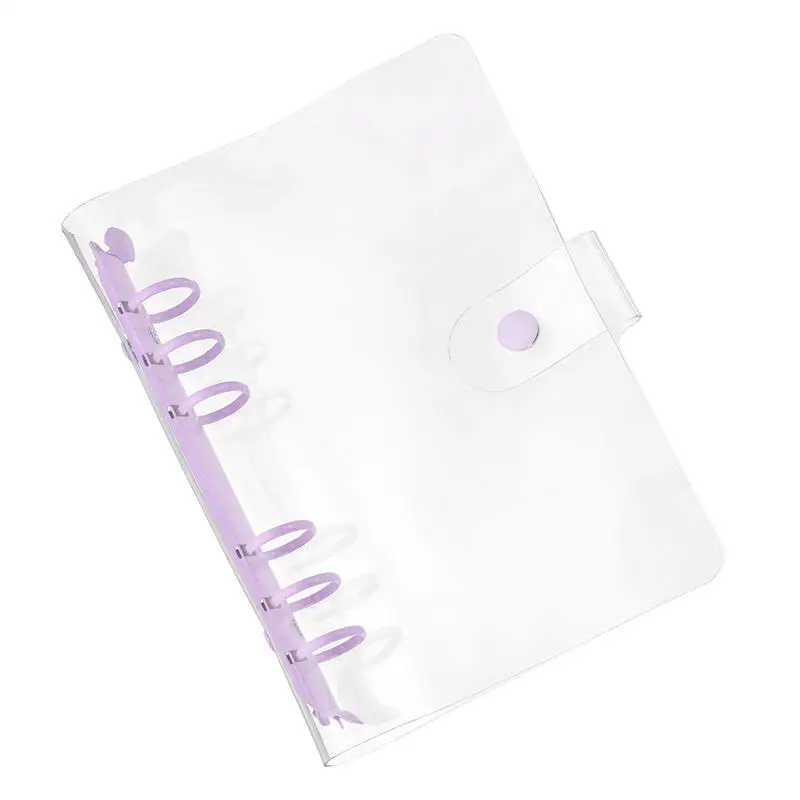 A5 Size Transparent Loose Leaf Binder Clear Notebook Cover Protective Case Practical Travel Student Use Refill Inner Page