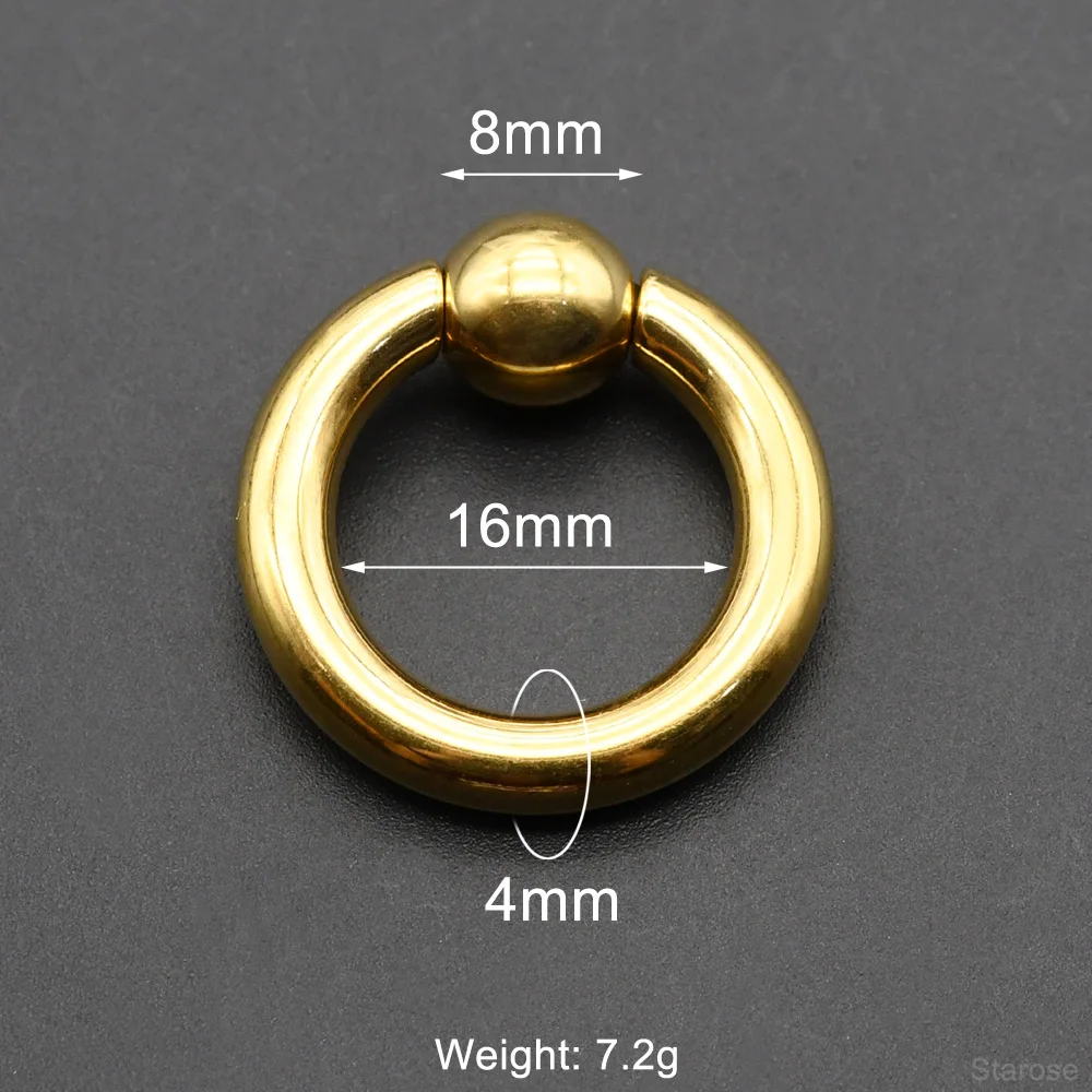 Large Gauges Stainless Steel Captive Spring Bead Rings, 1Pc
