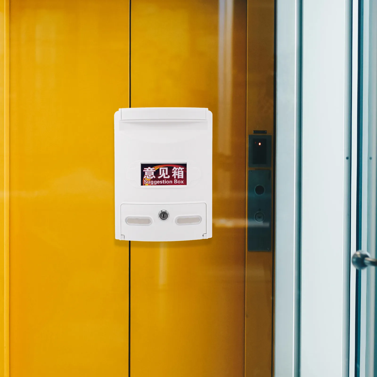 Ballot Box Lockable Wall Mounted White ABS Suggestion Donation Collection Drop Box Key Lock Outdoor Mailbox Organizer