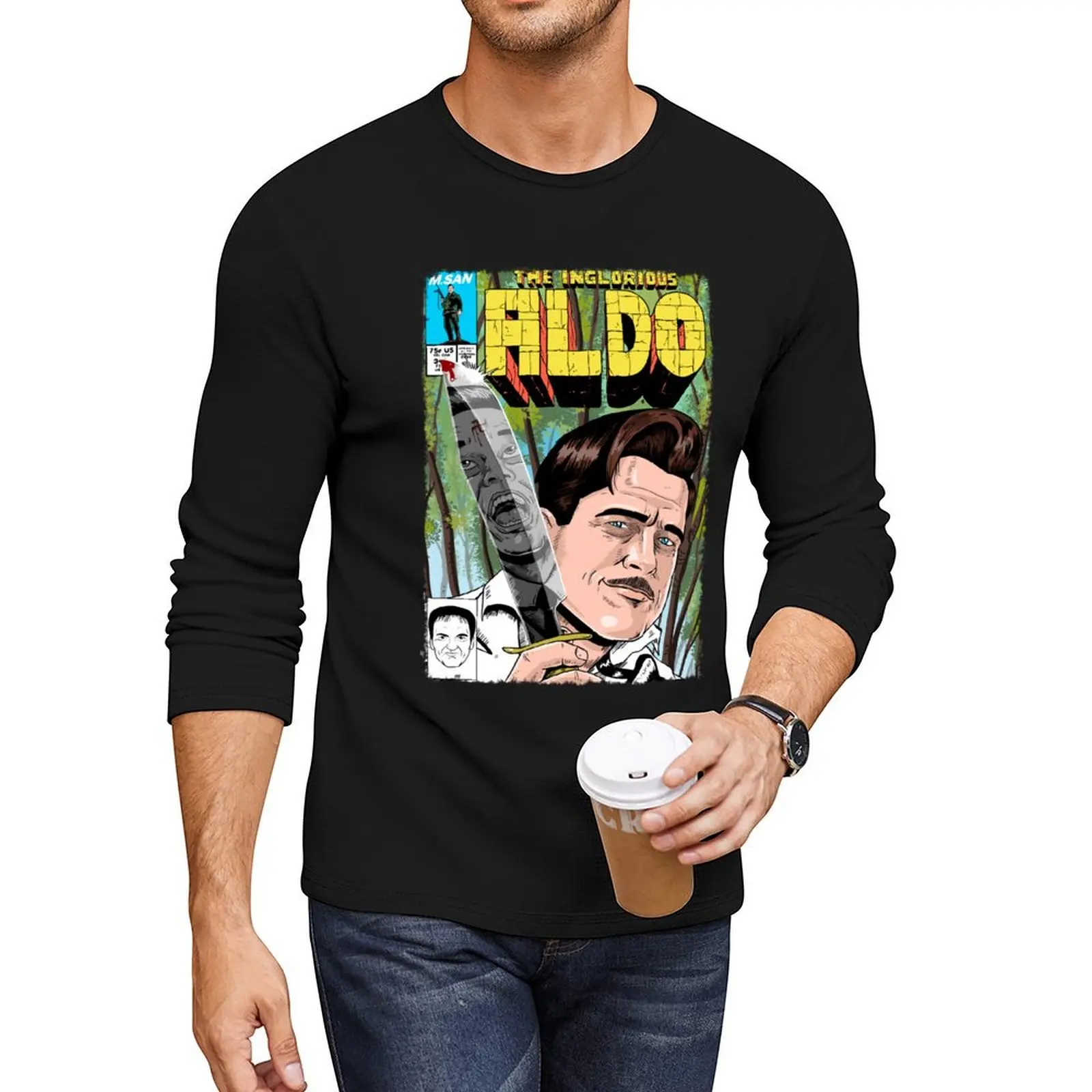 

The Inglorious Aldo Long T-Shirt shirts graphic tees sweat shirts Tee shirt mens workout shirts