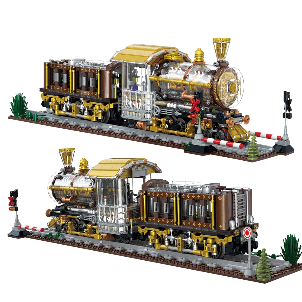 HUIQIBAO 1958PCS MOC Punk Mechanische Trein Model Bouwsteen Baksteen Constructie Speelgoed Voor Kinderen Bureau Woondecoratie - afbeelding 2