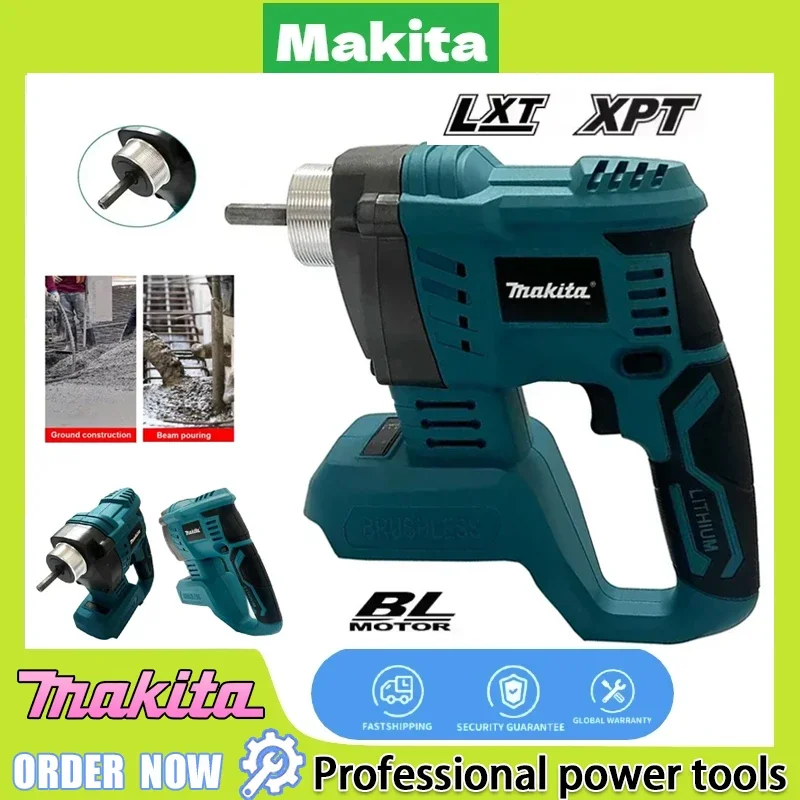 Makita alta potência mistura sem fio vibrador de concreto elétrico compactor concreto sem escova ferramenta elétrica para 20v bateria