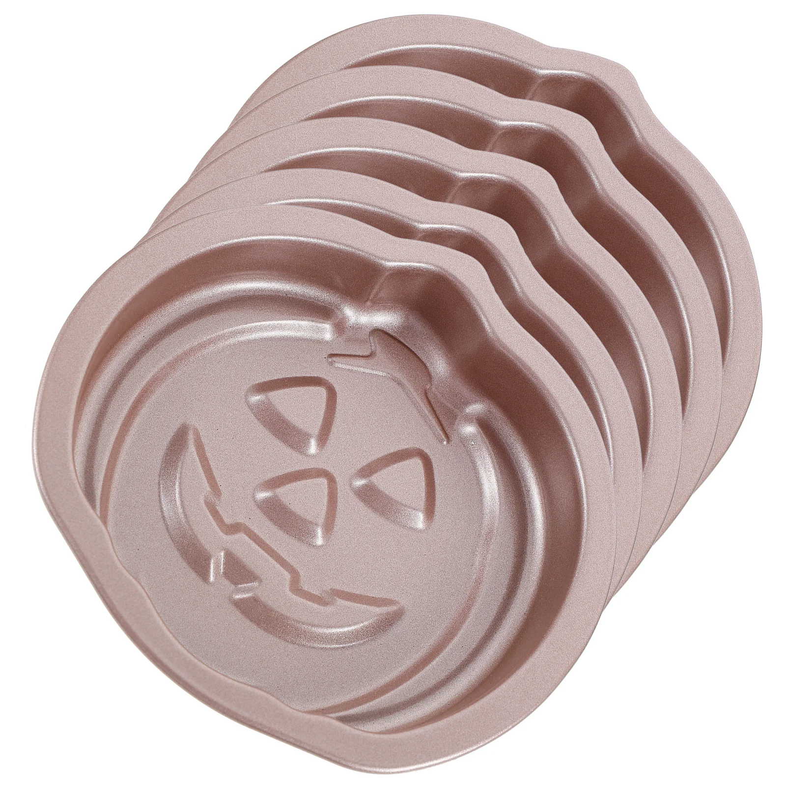 

5Pcs Pumpkin Shape Cake Pan Carbon Steel Nonstick Removable Bottom Baking Mold for Home Professional Cake Store Baking Supply