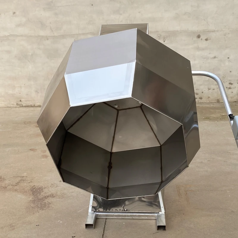 Industrial Fried Snacks Food Octagonal Seasoning Coating Machine  Snacks And Chips Flavoring Mixer