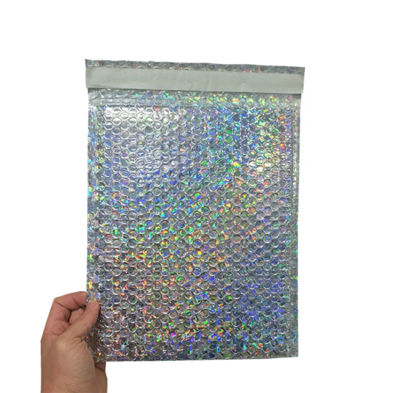 30Pcs Shipping Bags Aluminized Laser Poly Bags Colorful Postal Envelopes Bubble Mailers Padded Bags For Business Packaging