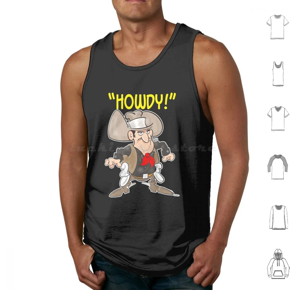 Cowboy Says _ Amp _ Quot _ Howdy _ Amp _ Quot _ Tank Tops Print Cotton High Noon Cowboy Noon High Western Mccree Vodka