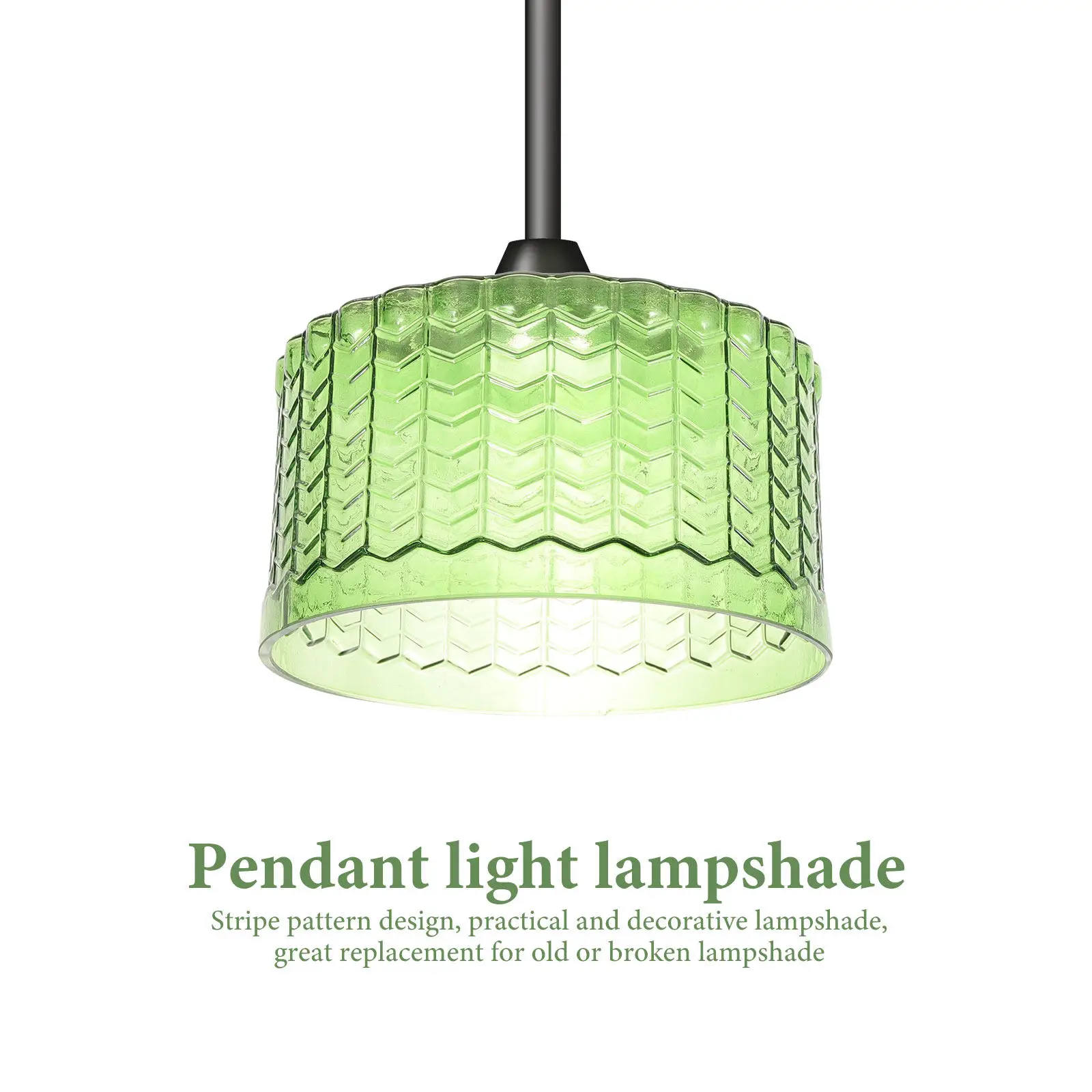 Glass Pendant Light Shade Creative Stripe Pattern Hanging Lamp Shade Cover Decorative Lamp Cover for Ceiling Light