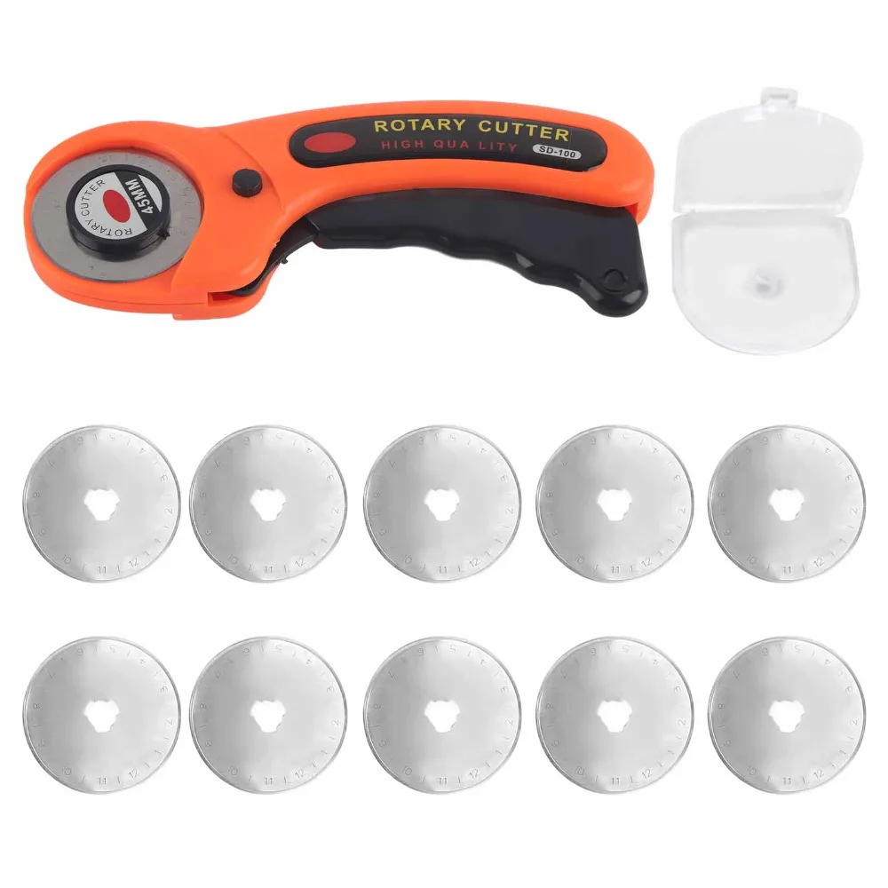 Durable 45mm Blade Rotary Cutter Ergonomic Handle Replacement Blades Rolling Cutter Fabric Rotary Cutter For Sewing