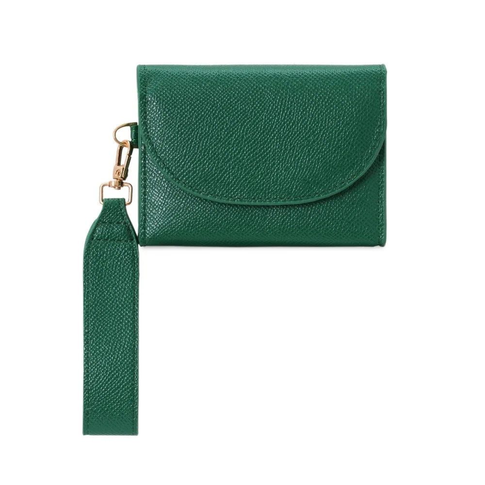 تصميم الأزياء الكورية نمط واسعة حزام المحفظة رقيقة جدا قصيرة مخلب حقيبة أموال محفظة سستة بولي Leather حامل بطاقة جلدية النساء