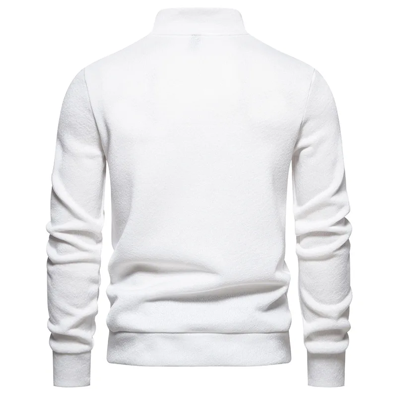 Mens Winter 1/4 Button Sweater 2023 Brand New Stand Collar Pullovers for Man Stylish Casual Soft Warm Turtleneck Sweaters Homme