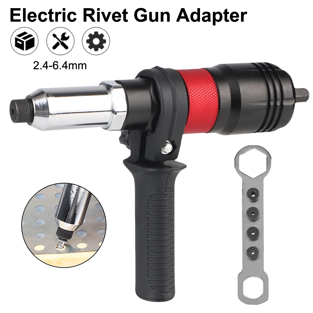 2.4MM/3.2MM/4.0MM/4.8MM/6.4MM Home Cordless Kit Adapter Insert Nut Riveting Tool Rivet Nut Gun Converter Electric Rivet Nut Tool