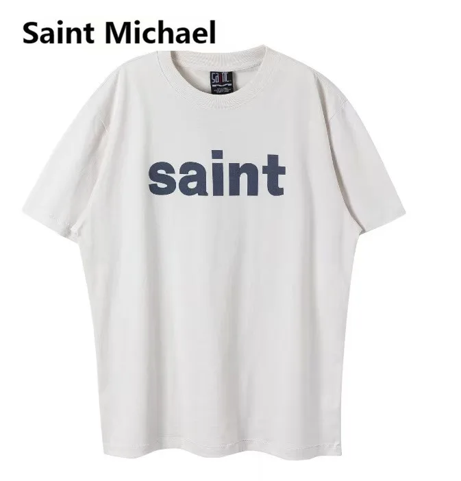 

Saint Michael high-quality vintage vintage short sleeved high street loose American casual men's and women's pure cotton T-shirt